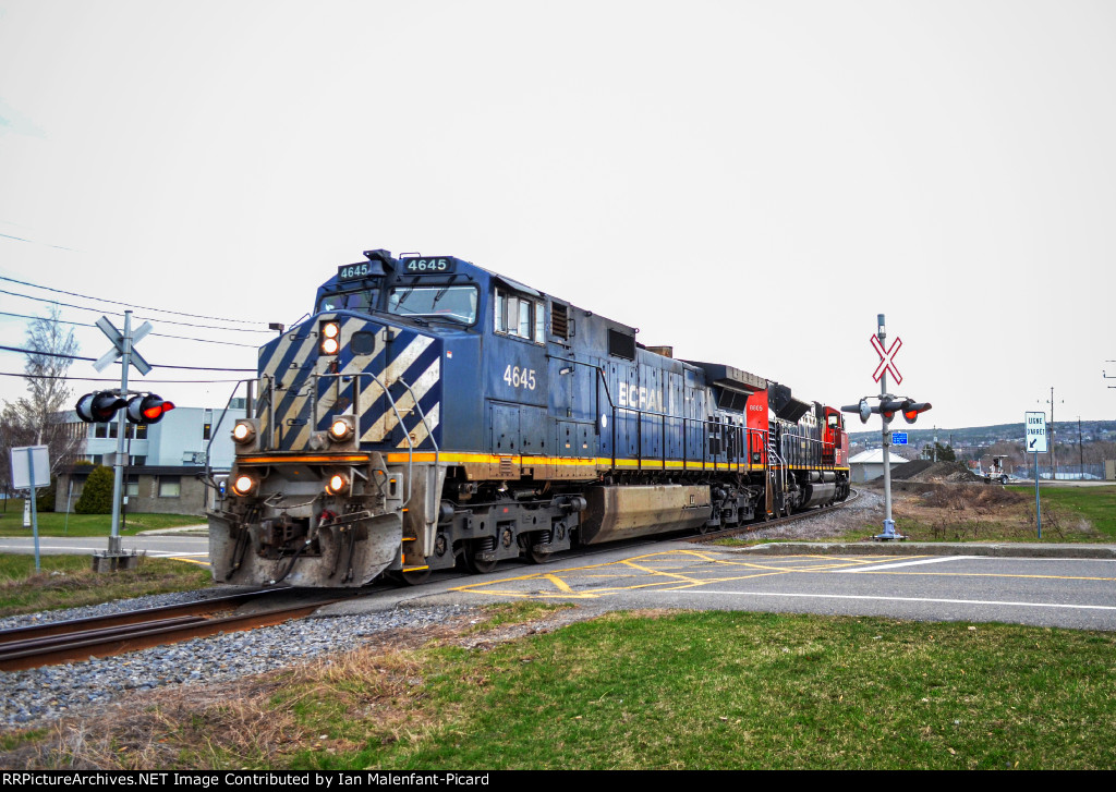 BCOL 4645 leads CN 559 at Milepost 124.55